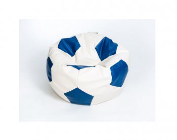 Кресло-мешок Мяч большой Экокожа бело-синее в Нытве - nytva.mebel-74.com | фото