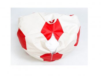 Кресло-мешок Мяч большой Экокожа бело-красное в Нытве - nytva.mebel-74.com | фото