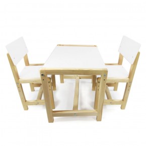 Детский растущий комплект стол и два стула  Я САМ "Лофт" (Белый, Сосна) в Нытве - nytva.mebel-74.com | фото