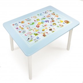 Детский стол с накладкой Алфавит  (Голубой/Белый) в Нытве - nytva.mebel-74.com | фото