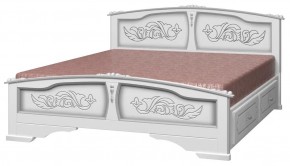 ЕЛЕНА Кровать из массива 1400 (Белый жемчуг) с 2-мя ящиками в Нытве - nytva.mebel-74.com | фото