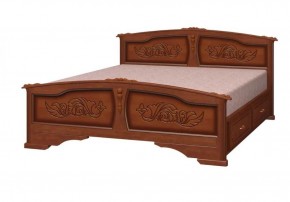 ЕЛЕНА Кровать из массива 1400 (Орех) с 2-мя ящиками в Нытве - nytva.mebel-74.com | фото