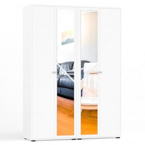 Камелия Шкаф 4-х створчатый, цвет белый, ШхГхВ 160х48х220 см., универсальная сборка, можно использовать как два отдельных шкафа в Нытве - nytva.mebel-74.com | фото