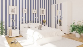 Камелия спальня № 7 Кровать 900 + Стол косметический + Зеркало + Комод, цвет белый, сп.м. 900х2000 мм., б/м, основание есть в Нытве - nytva.mebel-74.com | фото