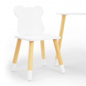Комплект детской мебели стол и два стула Мишутка (Белый/Белый/Береза) в Нытве - nytva.mebel-74.com | фото