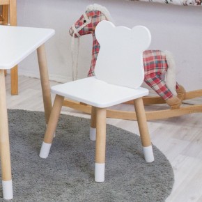 Комплект детской мебели стол и два стула Мишутка (Белый/Белый/Береза) в Нытве - nytva.mebel-74.com | фото