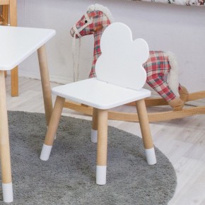 Комплект детской мебели стол и два стула Облачко (Белый/Белый/Береза) в Нытве - nytva.mebel-74.com | фото
