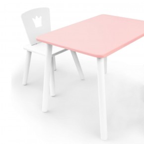 Комплект детской мебели стол и стул Корона (Розовый/Белый/Белый) в Нытве - nytva.mebel-74.com | фото