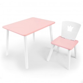 Комплект детской мебели стол и стул Корона (Розовый/Розовый/Белый) в Нытве - nytva.mebel-74.com | фото