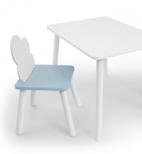 Комплект детской мебели стол и стул Облачко (Белый/Голубой/Белый) в Нытве - nytva.mebel-74.com | фото