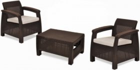 Комплект мебели Корфу Уикенд (Corfu Weekend) коричневый - серо-бежевый * в Нытве - nytva.mebel-74.com | фото