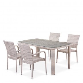 Комплект плетеной мебели T256C/Y376C-W85 Latte (4+1) + подушки на стульях в Нытве - nytva.mebel-74.com | фото