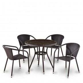 Комплект плетеной мебели T282ANT/Y137C-W53 Brown (4+1) в Нытве - nytva.mebel-74.com | фото