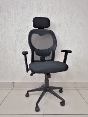Кресло Barneo K-128 для персонала (черная ткань черная сетка) в Нытве - nytva.mebel-74.com | фото