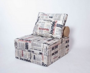 Кресло-кровать-пуф бескаркасное Прайм (Газета) в Нытве - nytva.mebel-74.com | фото