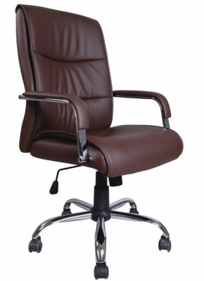 Кресло офисное BRABIX "Space EX-508" (экокожа, хром, коричневое) 531164 в Нытве - nytva.mebel-74.com | фото