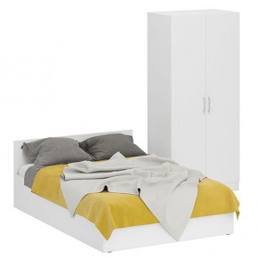 Кровать 1400 + Шкаф 2-х створчатый Стандарт, цвет белый, ШхГхВ 143,5х203,5х70 + 90х52х200 см., сп.м. 1400х2000 мм., без матраса, основание есть в Нытве - nytva.mebel-74.com | фото