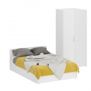 Кровать 1400 + Шкаф угловой Стандарт, цвет белый, ШхГхВ 143,5х203,5х70 + 81,2х81,2х200см., сп.м. 1400х2000 мм., без матраса, основание есть в Нытве - nytva.mebel-74.com | фото