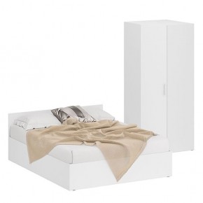 Кровать 1600 + Шкаф угловой Стандарт, цвет белый, ШхГхВ 163,5х203,5х70 + 81,2х81,2х200см., сп.м. 1600х2000 мм., без матраса, основание есть в Нытве - nytva.mebel-74.com | фото