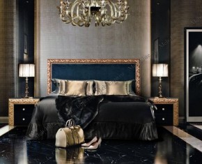 Кровать 2-х спальная (1,6 м) Тиффани Premium черная/золото с мягким элементом (Антрацит) с подъемным механизмомарт (ТФКР-3[3](П) в Нытве - nytva.mebel-74.com | фото