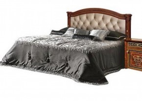 Кровать 2-х спальная с мягким изголовьем без изножья Карина-3 орех (К3КР-4[1]) в Нытве - nytva.mebel-74.com | фото
