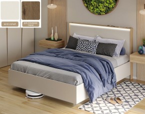 Кровать (Бело-серый U775 ST9/Дуб Галифакс Табак) 1600 в Нытве - nytva.mebel-74.com | фото