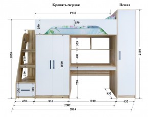 Кровать-чердак Тея (*Без Пенала) в Нытве - nytva.mebel-74.com | фото