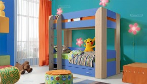 Кровать детская 2-х ярусная Юниор-6 с ящиком ЛДСП (800*1900) в Нытве - nytva.mebel-74.com | фото