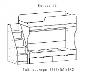 КАПРИЗ-22 Кровать двухъярусная 800 настил ЛДСП в Нытве - nytva.mebel-74.com | фото