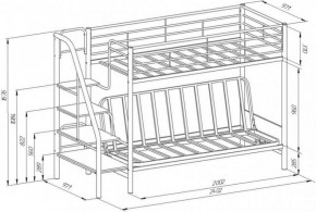 Кровать двухъярусная с диваном "Мадлен-3" (Белый/Фиолетовы) в Нытве - nytva.mebel-74.com | фото