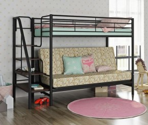 Кровать двухъярусная с диваном "Мадлен-3" (Черный/Серый) в Нытве - nytva.mebel-74.com | фото