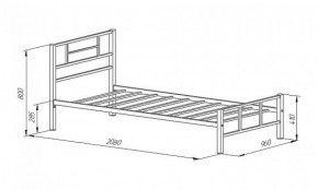 Кровать металлическая "Кадис 900х1900" Белый в Нытве - nytva.mebel-74.com | фото