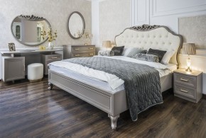 Кровать Мокко 1600 с мягким изголовьем + основание (серый камень) в Нытве - nytva.mebel-74.com | фото