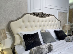 Кровать Мокко 1600 с мягким изголовьем + основание (серый камень) в Нытве - nytva.mebel-74.com | фото