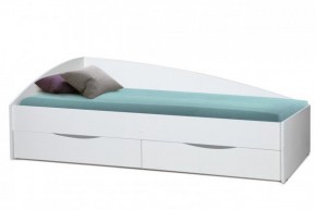 Кровать одинарная "Фея - 3" асимметричная 2000х900 (белая) в Нытве - nytva.mebel-74.com | фото
