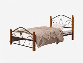 Кровать "Селена 1" Черная (900*2000) (ножки-махагон) с коваными элементами в Нытве - nytva.mebel-74.com | фото