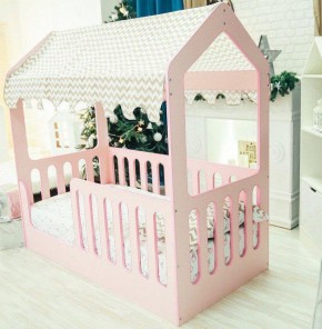 Кровать-домик без ящика 800*1600 (Розовый) в Нытве - nytva.mebel-74.com | фото