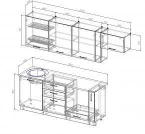 Кухонный гарнитур Вегас 2550 (Стол. 38мм) в Нытве - nytva.mebel-74.com | фото