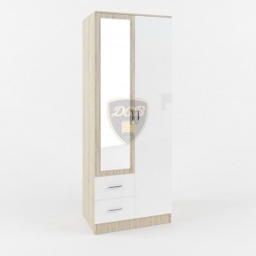 Шкаф 2-х створчатый с зеркалом Софи СШК 800.3 (дуб сонома/белый глянец) в Нытве - nytva.mebel-74.com | фото