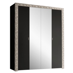 Шкаф 4-х дв. (с зеркалами)  Premium черная/серебро (ТФШ1/4(П) в Нытве - nytva.mebel-74.com | фото