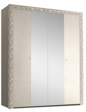 Шкаф 4-х дв. (с зеркалами) Premium слоновая кость/серебро (ТФШ1/4(П) в Нытве - nytva.mebel-74.com | фото