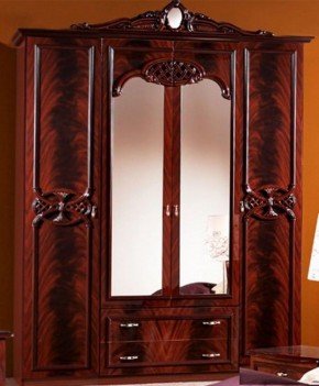 Шкаф 4-х дверный с зеркалами (03.144) Ольга (могано) в Нытве - nytva.mebel-74.com | фото