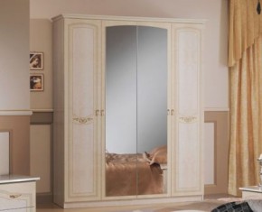 Шкаф 4-х дверный с зеркалами (08.244) Ирина (беж) в Нытве - nytva.mebel-74.com | фото
