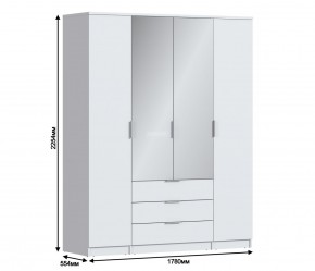 Шкаф 4х дверный с зеркалами Николь СБ-2595/1 (Белый) в Нытве - nytva.mebel-74.com | фото