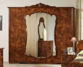 Шкаф 5-и дверный с зеркалами (20.145) Тициана (орех) в Нытве - nytva.mebel-74.com | фото