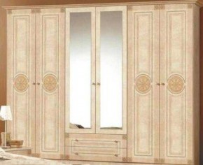 Шкаф 6-и дверный с зеркалами (02.146) Рома (беж) в Нытве - nytva.mebel-74.com | фото