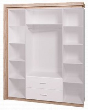 Шкаф для одежды с ящиками 4-х створчатый с зеркалом Люмен 16 в Нытве - nytva.mebel-74.com | фото