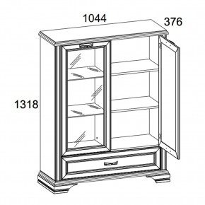 Шкаф с витриной 1V1D1SL, MONAKO, цвет Сосна винтаж/дуб анкона в Нытве - nytva.mebel-74.com | фото