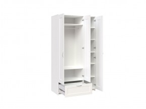 Шкаф СИРИУС трёхдверный белый с одним выдвижным ящиком и зеркалом в Нытве - nytva.mebel-74.com | фото
