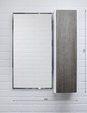 Шкаф-зеркало Uno 60 Дуб серый левый/правый Домино (DU1503HZ) в Нытве - nytva.mebel-74.com | фото